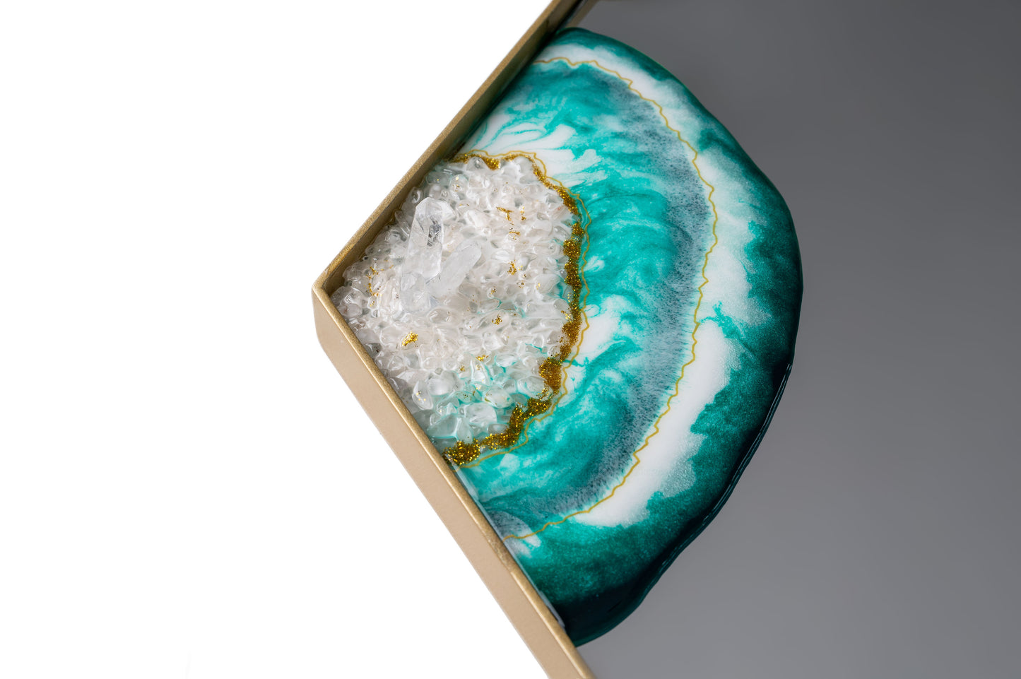 Espejo hexagonal verde