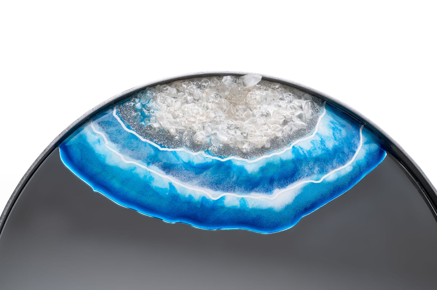 Espejo circular azul