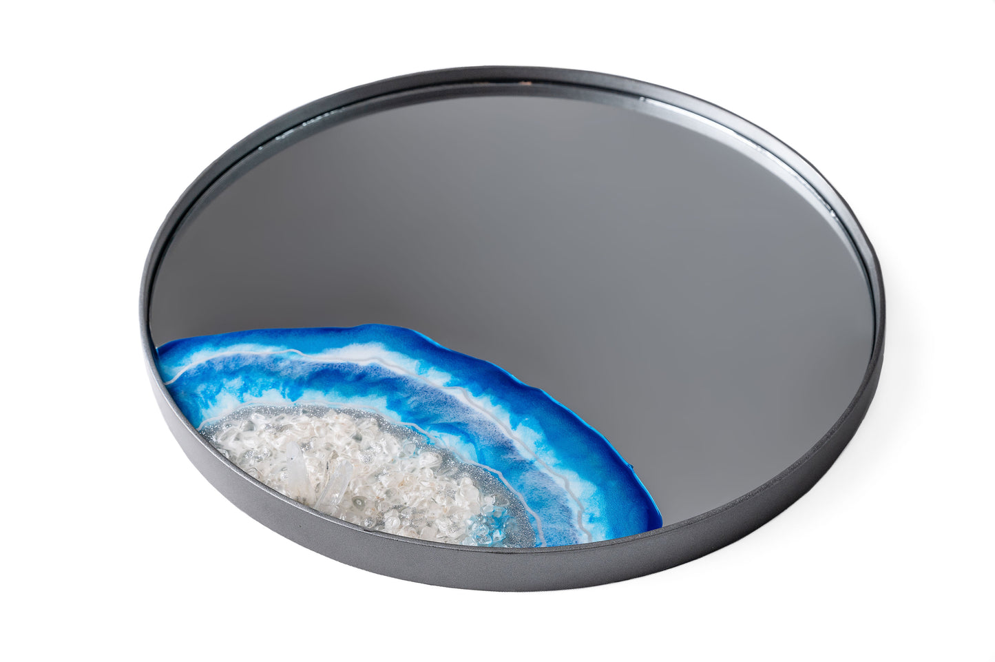 Espejo circular azul