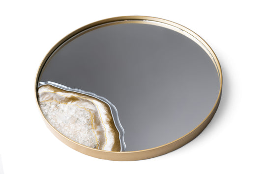 Espejo circular dorado