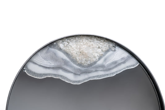 Espejo circular plateado