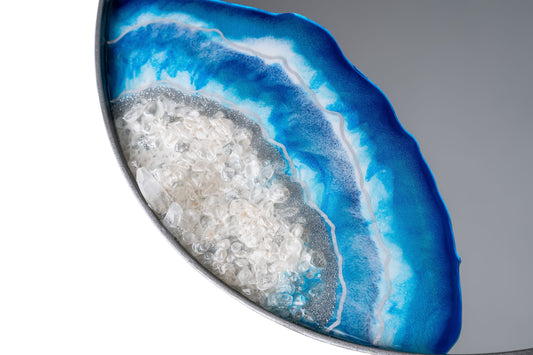 Espejo circular azul