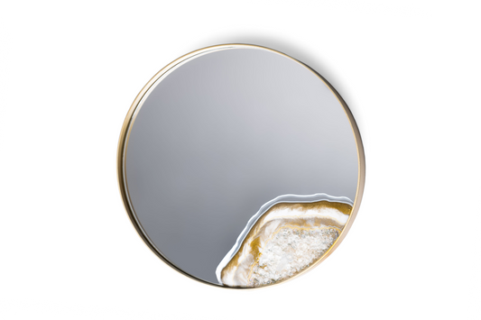Espejo circular dorado