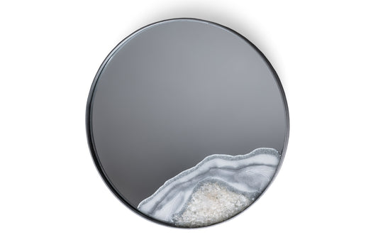 Espejo circular plateado