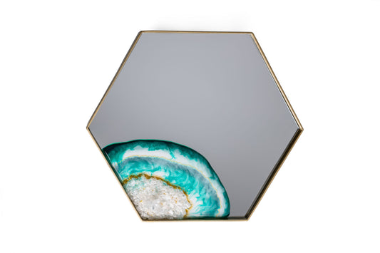 Espejo hexagonal verde